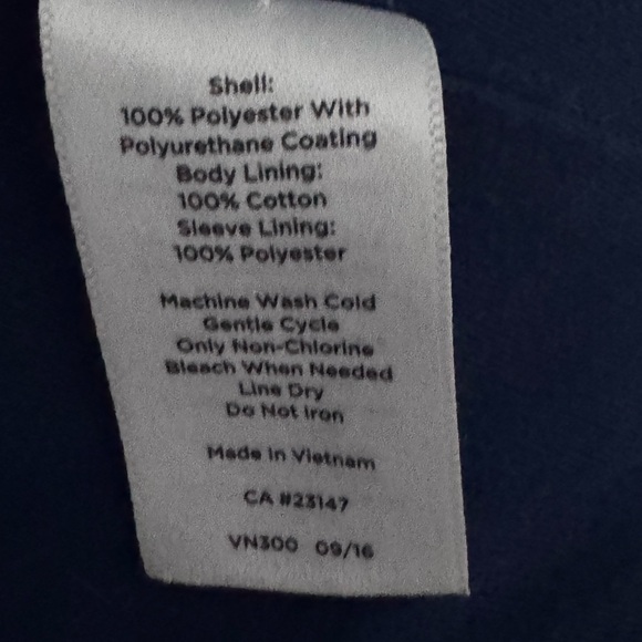 Talbots Navy Blue and White Double-Breasted & Hooded Women's Rain Jacket Size P - Picture 4 of 5